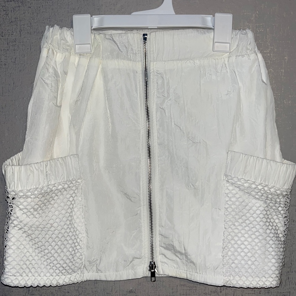 Akira Water Resistant Zip Up White Skirt
